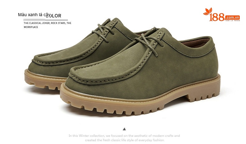 Giày Oxford Nam Giày Da Mờ Buộc Dây Phong Cách Nhật Bản Chiều Cao Đế Khoảng 3cm Màu Đen, Nâu, Xám, Xanh... chi tiết 26