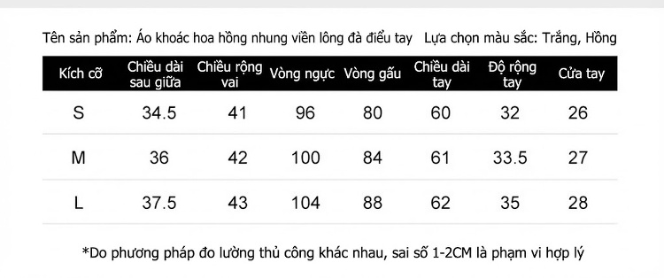Áo Khoác Lửng Tay Lông Đà Điểu Viền Nhung Túi Giả Hoa Hồng Thiết Kế Mới Màu Hồng, Đen chi tiết 1