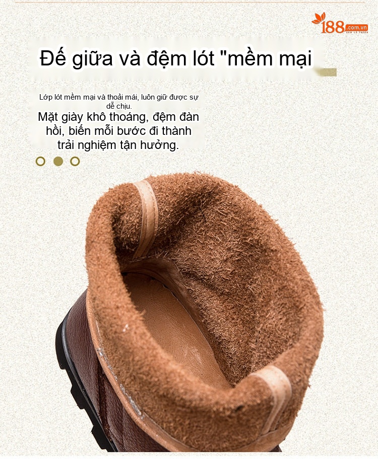 Boot Nữ Cổ Lửng Da Bò Công Sở Khóa Cài Chiều Cao Đế Khoảng 3cm Màu Nâu, Đen chi tiết 7
