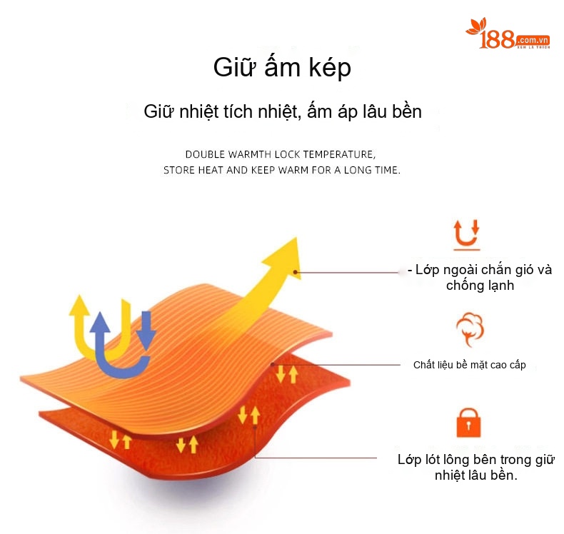 Quần Dài Nam Ống Suông Lót Lông Cừu Giữ Nhiệt Co Giãn Màu Đen, Xám, Nâu, Xanh Navy chi tiết 3
