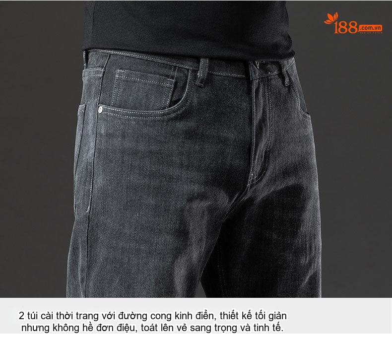 Quần Jean Nam Ống Đứng Lót Lông Dày Dặn Màu Đen, Xanh chi tiết 22
