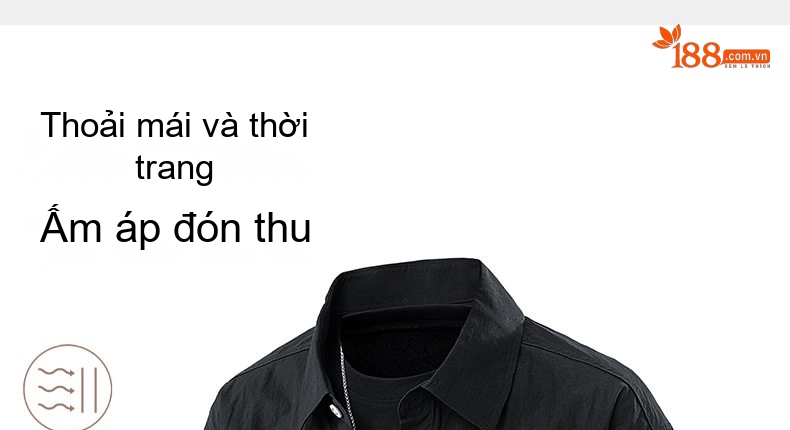 Áo Sơ Mi Nam Dáng Rộng Phong Cách Hàn Quốc Tay Dài Màu Xám, Trắng, Xanh Olive, Đen chi tiết 10