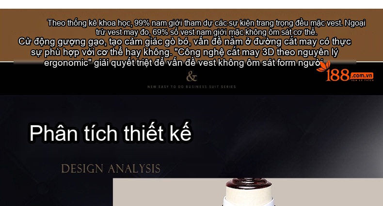 Bộ Vest Nam Cao Cấp 3 Món Phong Cách Doanh Nhân Lịch Lãm Màu Xám chi tiết 6