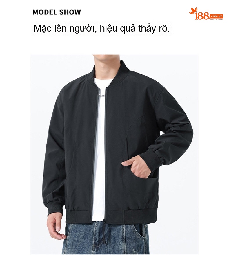 Áo Khoác Bomber Nam Phong Cách Mỹ Form Rộng Chống Gió chi tiết 17