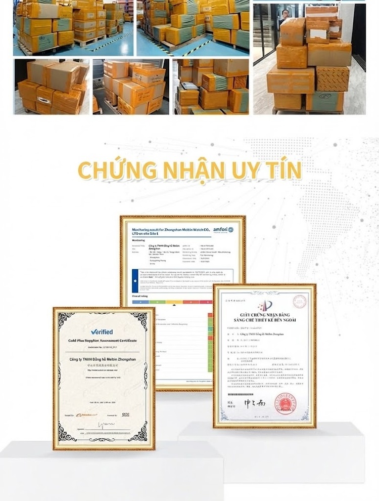 Đồng Hồ Nữ Labaoli Mặt Tròn Viền Đá Phong Cách Cổ Điển Màu Vàng Hồng chi tiết 2