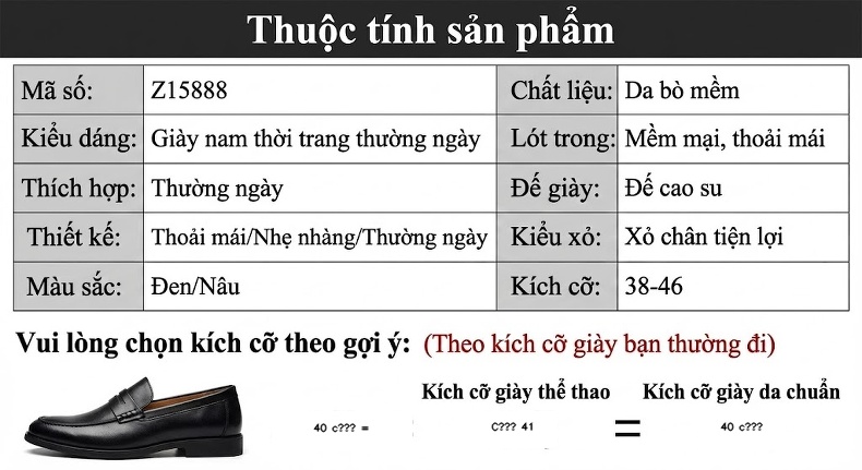 Giày Lười Nam Da Bò Vân Cá Sấu Chiều Cao Đế Khoảng 2cm Màu Đen, Nâu chi tiết 4