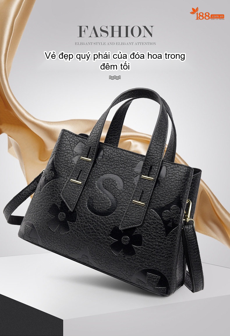 Túi Tote Nữ Da Siêu Sợi Thời Trang Cao Cấp, Túi Xách Tay Nữ Đựng Đồ Lớn Màu Nâu, Đen, Đỏ Rượu Vang chi tiết 1
