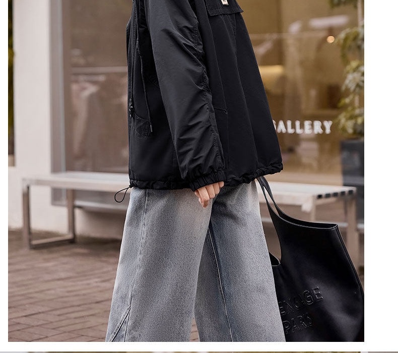 Áo Khoác Parka Nữ Lót Lông Dày Dặn Dáng Ngắn Giữ Ấm Màu Nâu, Đen chi tiết 20