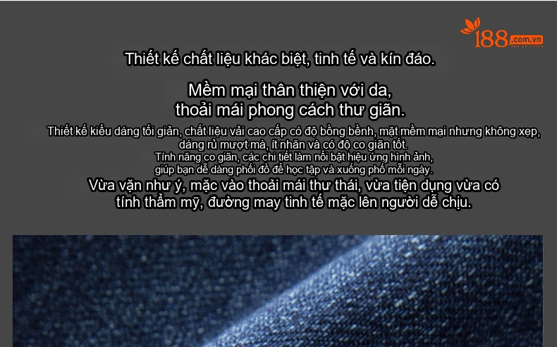 Quần Jean Dài Nam Ống Suông Phong Cách Hàn Quốc Co Giãn Thoải Mái Màu Xanh Dương, Đen chi tiết 16