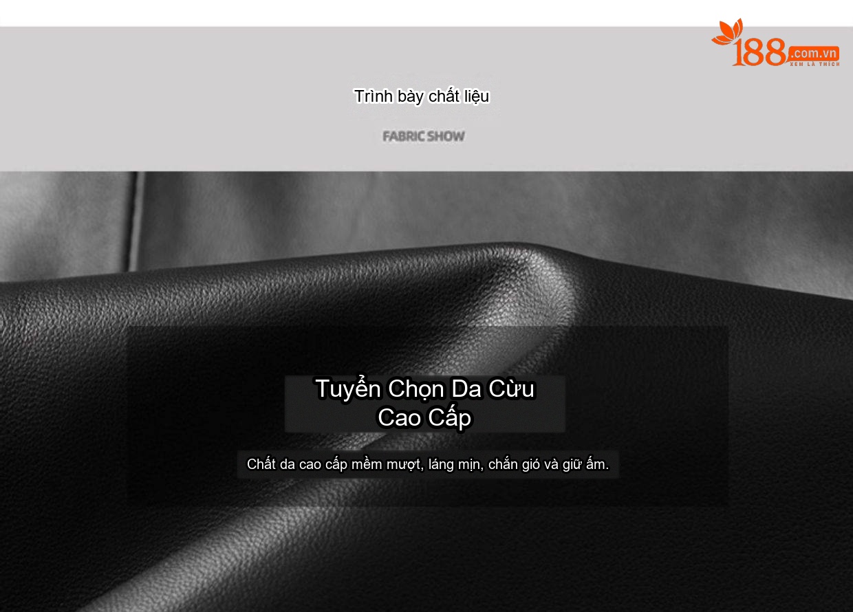 Áo Khoác Da Nam Da Cừu Thật Hàng Hiệu Haining Phong Cách Doanh Nhân Màu Đen chi tiết 3