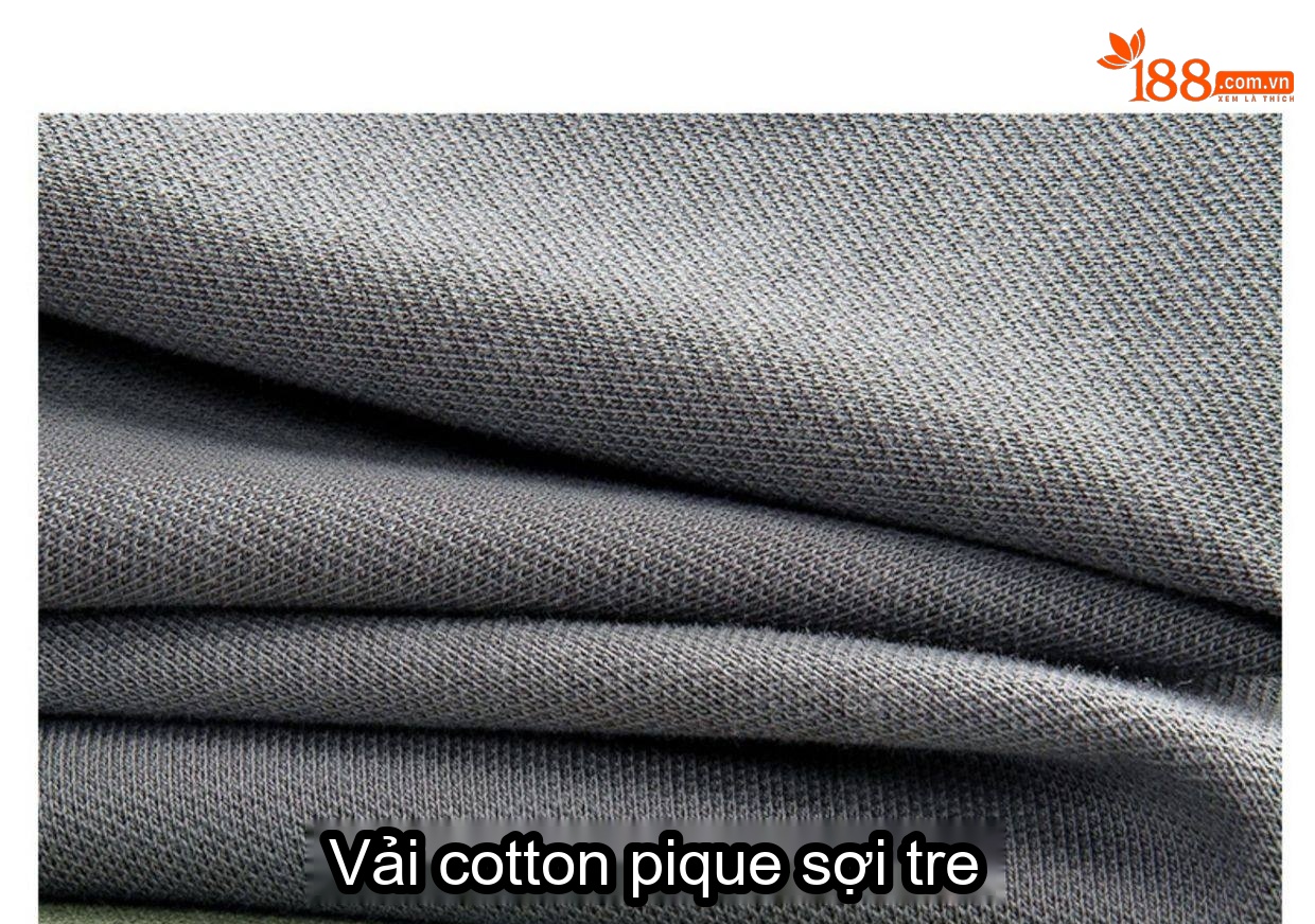 Áo Polo Nam Tay Ngắn Cotton Pima, Vải Mesh Thoáng Khí Màu Đen, Xám chi tiết 3