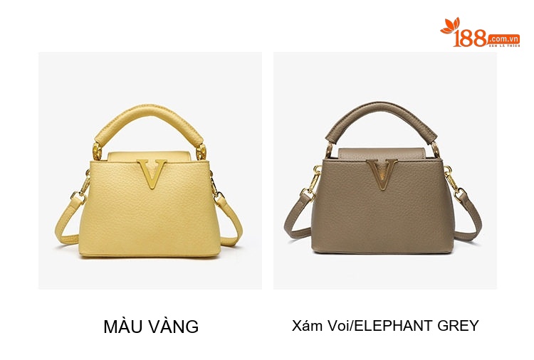 Túi Xách Nữ V Bề Mặt Da Mờ Đeo Vai Đeo Chéo Thời Trang Màu Vàng, Hồng, Nâu, Trắng... chi tiết 10