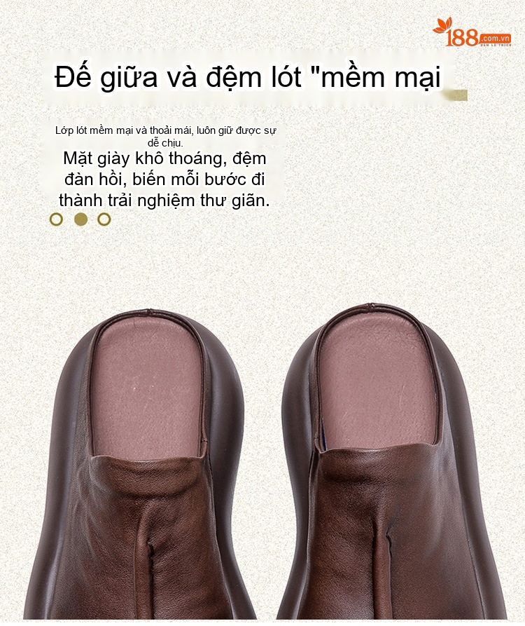 Dép Sục Nữ Da Bóng Đế Xuồng Chiều Cao Đế Khoảng 5cm Màu Đen, Nâu chi tiết 7