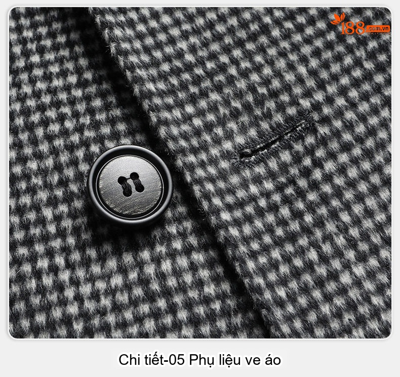Áo Vest Nam Hai Mặt Dáng Ôm Họa Tiết Kẻ Houndstooth Lông Cừu Màu Nâu, Xám, Xanh Navy, Xám Đậm... chi tiết 27