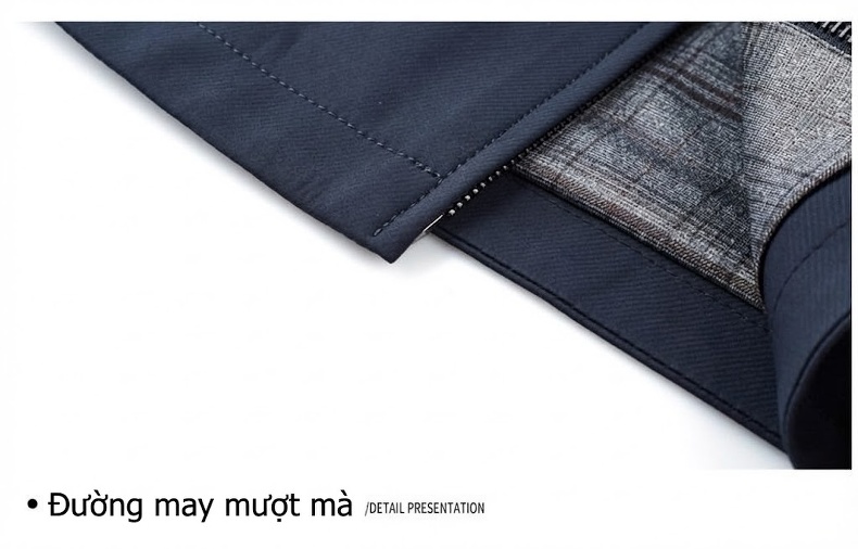 Áo Khoác Bomber Nam Cổ Bẻ Khóa Kéo Màu Đen, Xanh Navy, Xám chi tiết 26