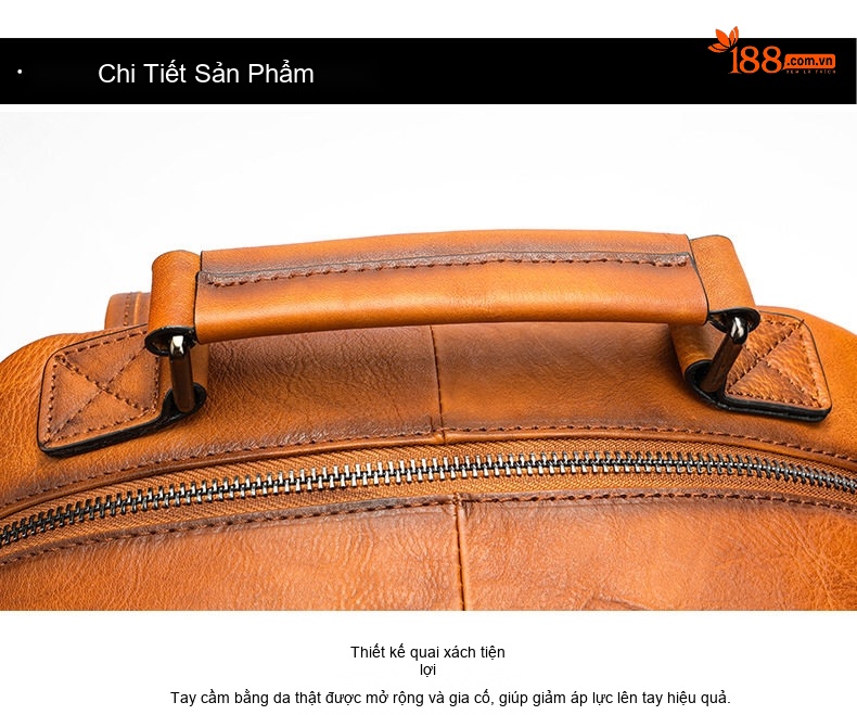 Balo Du Lịch Da Bò MASIWEI, Balo Laptop Da Thật Phong Cách Retro Màu Nâu chi tiết 38