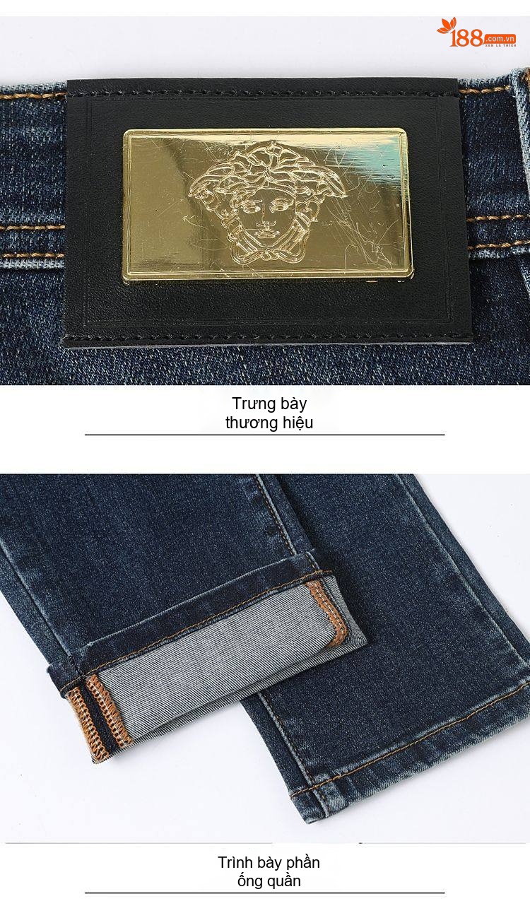 Quần Jean Nam Cotton In Họa Tiết Rách Gối Dáng Ôm Vừa Màu Xanh chi tiết 59