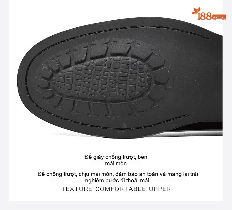 Giày Tây Buộc Dây Nam Da Bò Đầu Tròn Chiều Cao Đế Khoảng 3cm Màu Đen, Nâu chi tiết 5