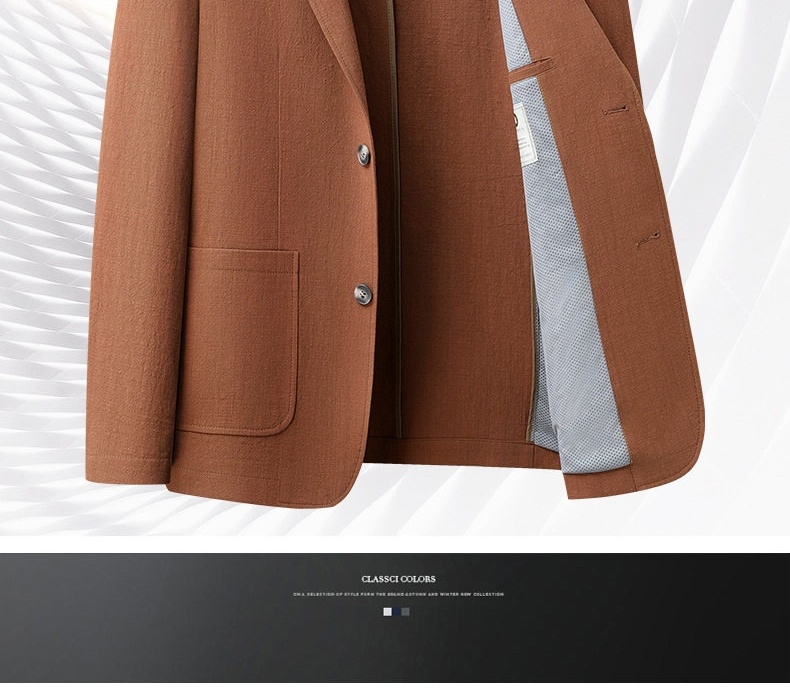 Áo Vest/Blazer Nam Cotton Mỏng Lót Viền Màu Kem, Xanh Lam, Nâu, Xanh Navy... chi tiết 2