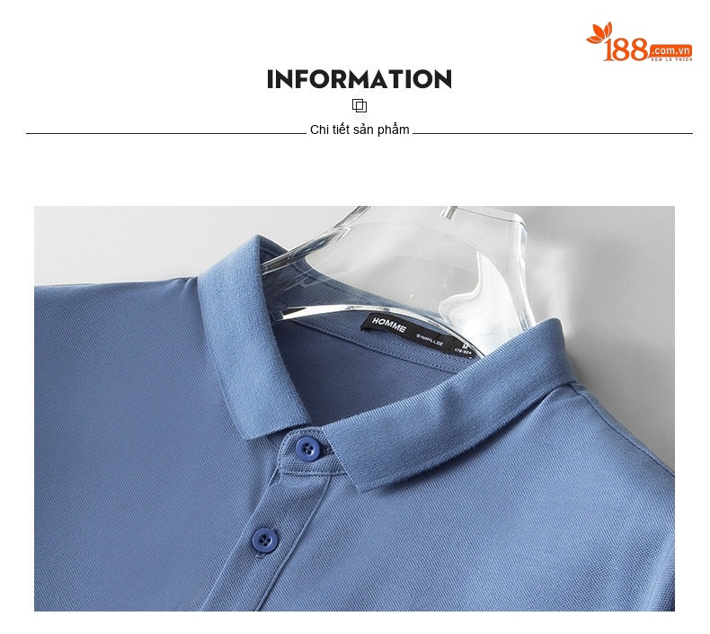Áo Polo Nam Tay Ngắn Cotton Pima, Vải Mesh Thoáng Khí Màu Đen, Xám chi tiết 44