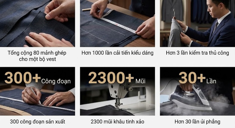 Áo Vest Nam Mỏng Nhẹ Dáng Ôm Vừa Vặn Màu Xanh Lam chi tiết 5