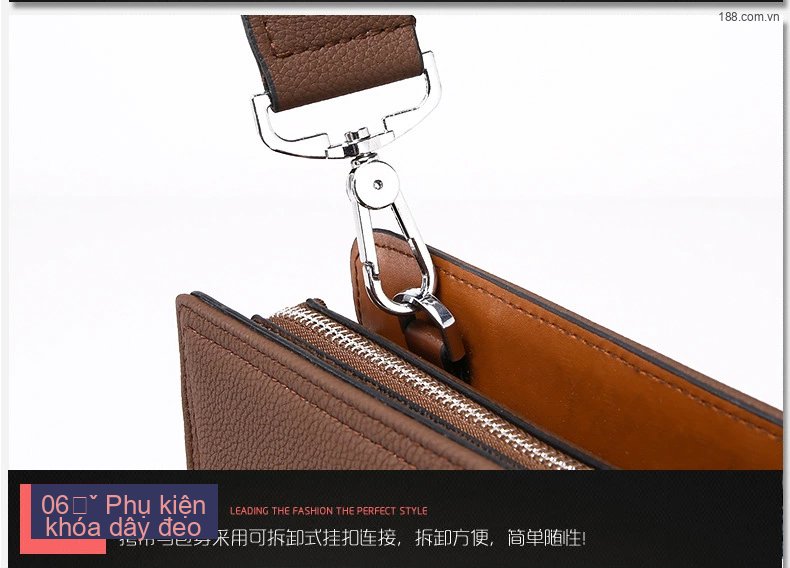 Cặp Túi Xách Tay Nam Khóa Số Chống Trộm Công Sở Đựng Laptop Da Mềm Đeo Vai Chéo chi tiết 19