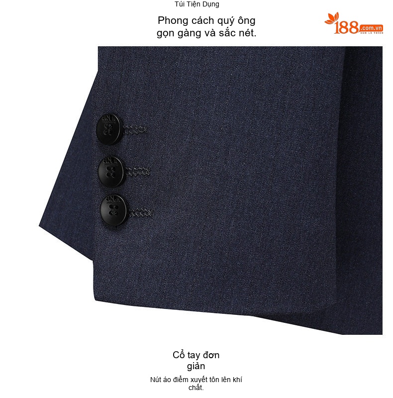 Bộ Vest Nam Wool Lịch Lãm Công Sở Mùa Thu Đông Màu Xanh Navy chi tiết 18