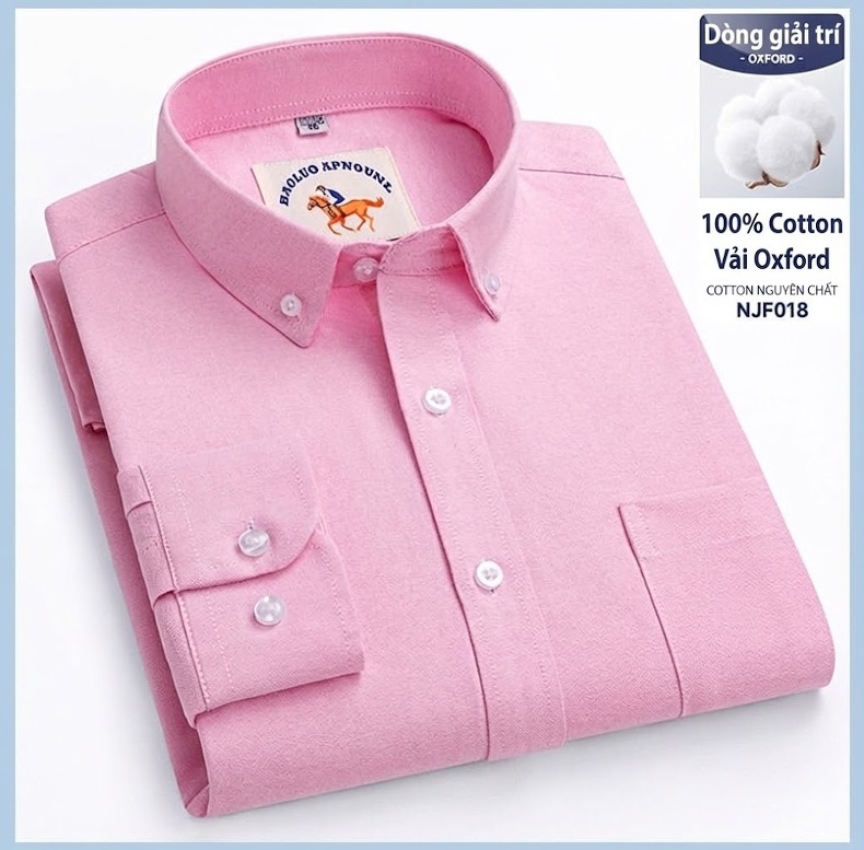 Áo Sơ Mi Nam Tay Dài Oxford Cotton Thoáng Khí Họa Tiết Kẻ Sọc Lớn Màu Xanh Dương, Đen, Trắng, Xám... chi tiết 41