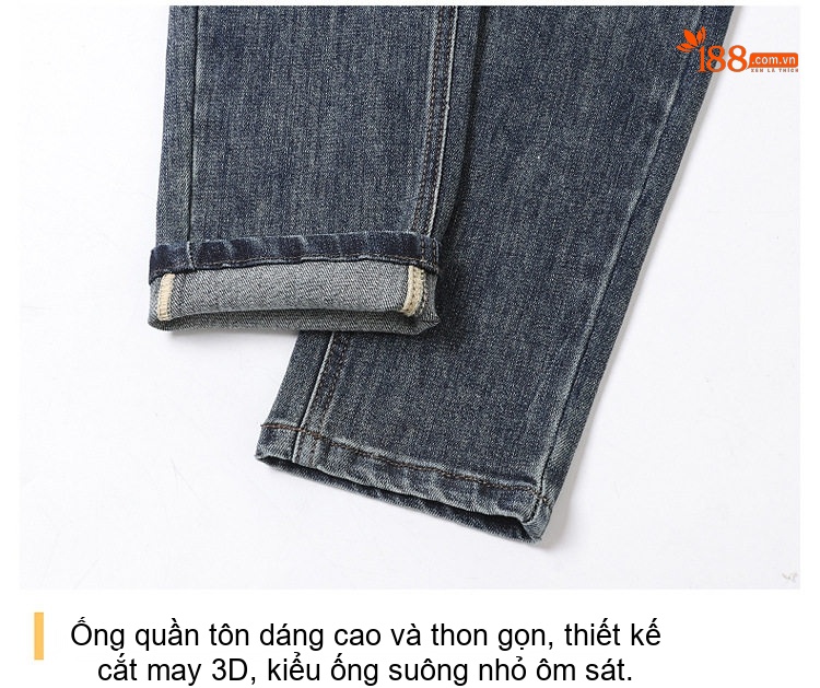 Quần Jean Dáng Suông Co Giãn Thu Đông Dày Dặn Lưng Cao Màu Xanh Đen, Đen chi tiết 44