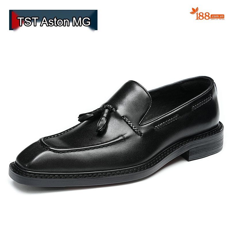 Giày Lười Nam Da Bò Trang Trí Tua Rua Chiều Cao Đế Khoảng 3cm Màu Nâu, Đen