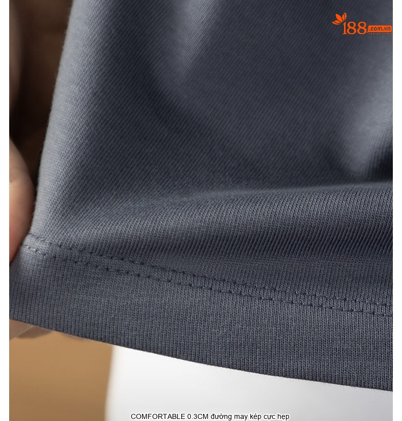 Áo Thun Tay Dài Nam Cotton 270g Cổ Tròn Dáng Rộng Màu Trắng, Nâu, Xám, Đen chi tiết 20
