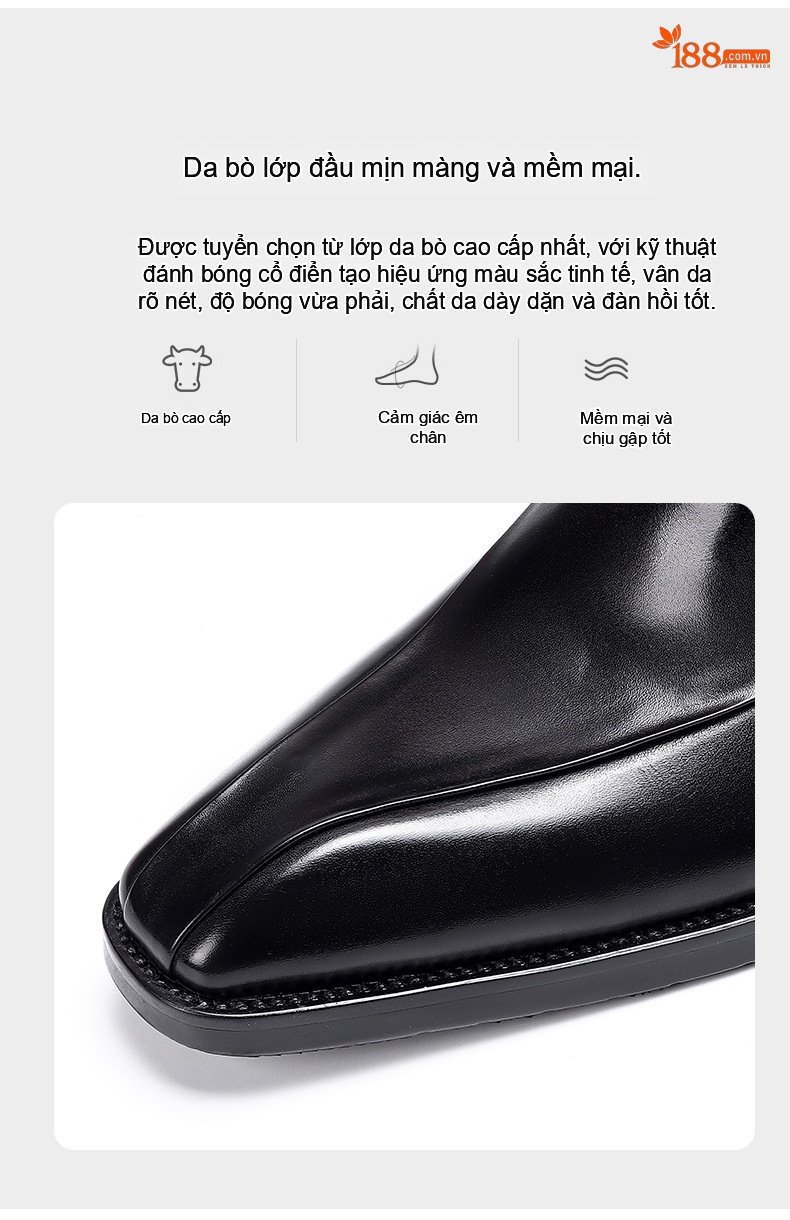 Boot Martin Nam Da Thật Mũi Nhọn Chiều Cao Đế Khoảng 3cm Màu Đen, Nâu chi tiết 10