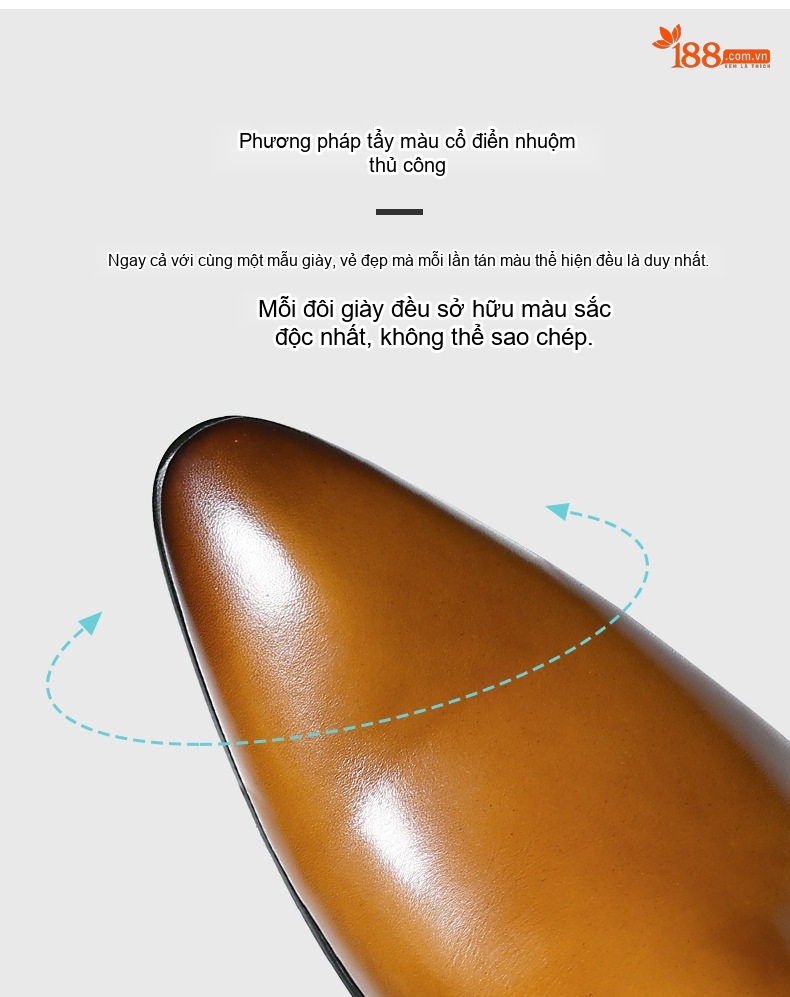 Giày Lười Nam Da Bò Chiều Cao Đế Khoảng 3cm Màu Đen, Nâu, Đỏ Rượu chi tiết 2