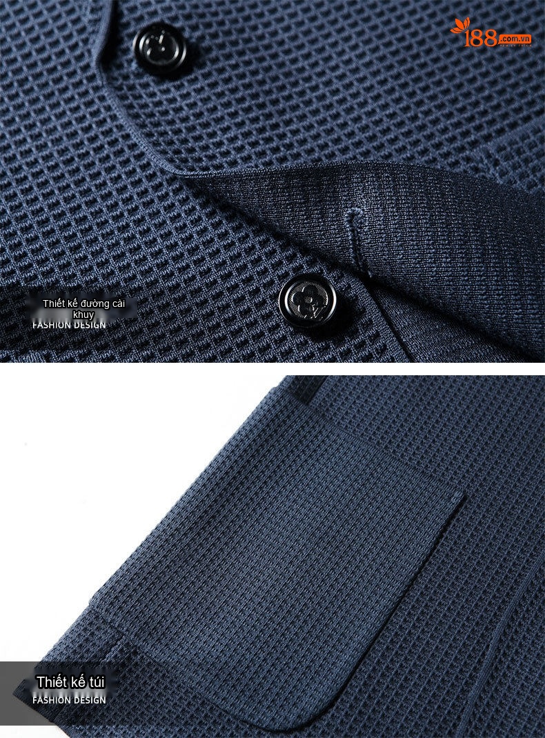 Áo Vest Nam Dệt Kim Phong Cách Casual Thu Đông Màu Xanh Navy, Đen chi tiết 14