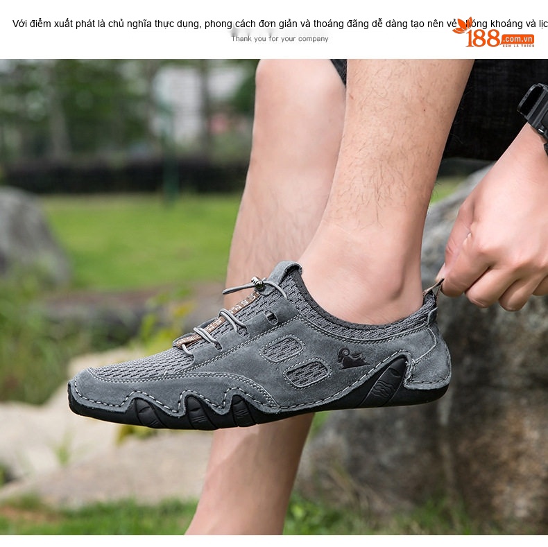 Giày Thể Thao Nam Thoáng Khí Da Thật Chiều Cao Đế Khoảng 3cm Phong Cách Hàn Quốc Màu Be, Xám chi tiết 25