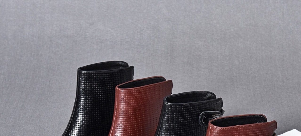 Boot Nữ Da Mờ Gót Vuông Chiều Cao Đế Khoảng 4cm Màu Đen, Đỏ chi tiết 8