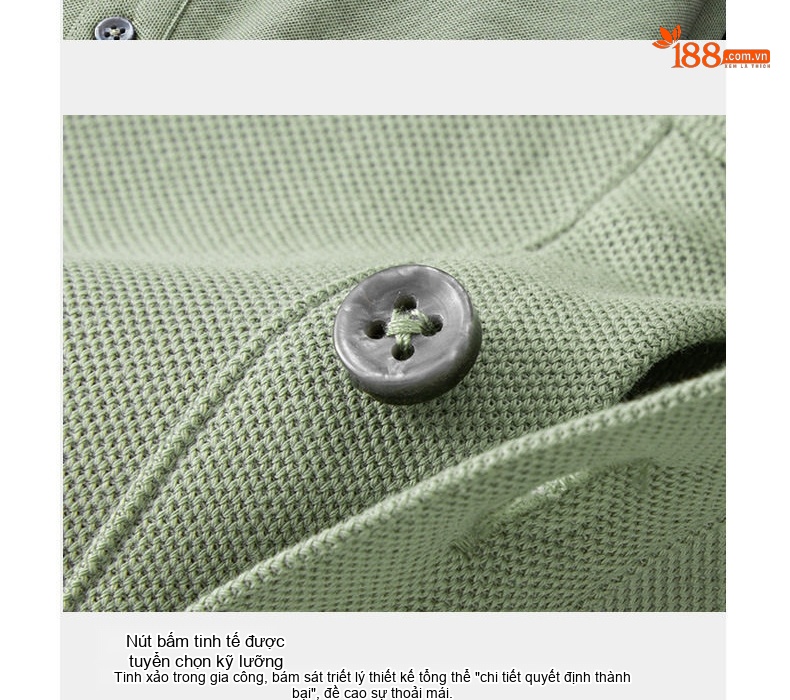 Áo Polo Nam Cotton Pique Cổ Bẻ Ngắn Tay Thoáng Mát Màu Trắng, Đen, Xám, Xanh... chi tiết 13