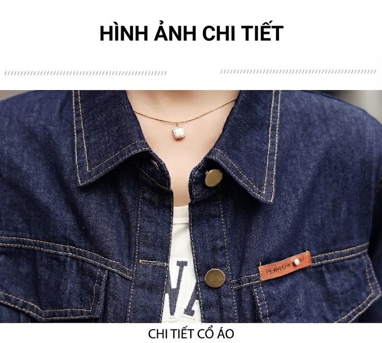Bộ Quần Áo Nữ Thu Đông Áo Khoác Jean Quần Dài Dáng Rộng Thời Trang chi tiết 23