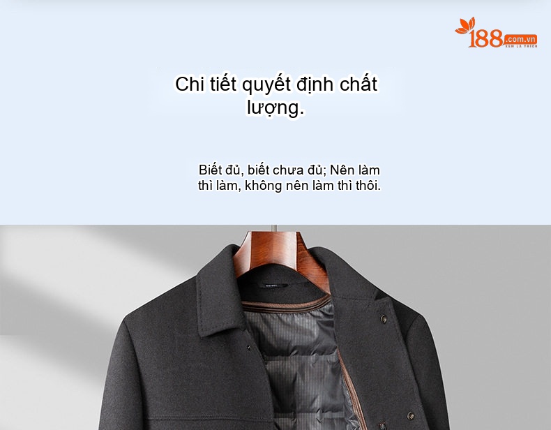 Áo Khoác Bomber Nam 100% Lông Cừu Dáng Ngắn Lót Lông Vũ Dày Dặn Màu Nâu, Đen, Xám chi tiết 2