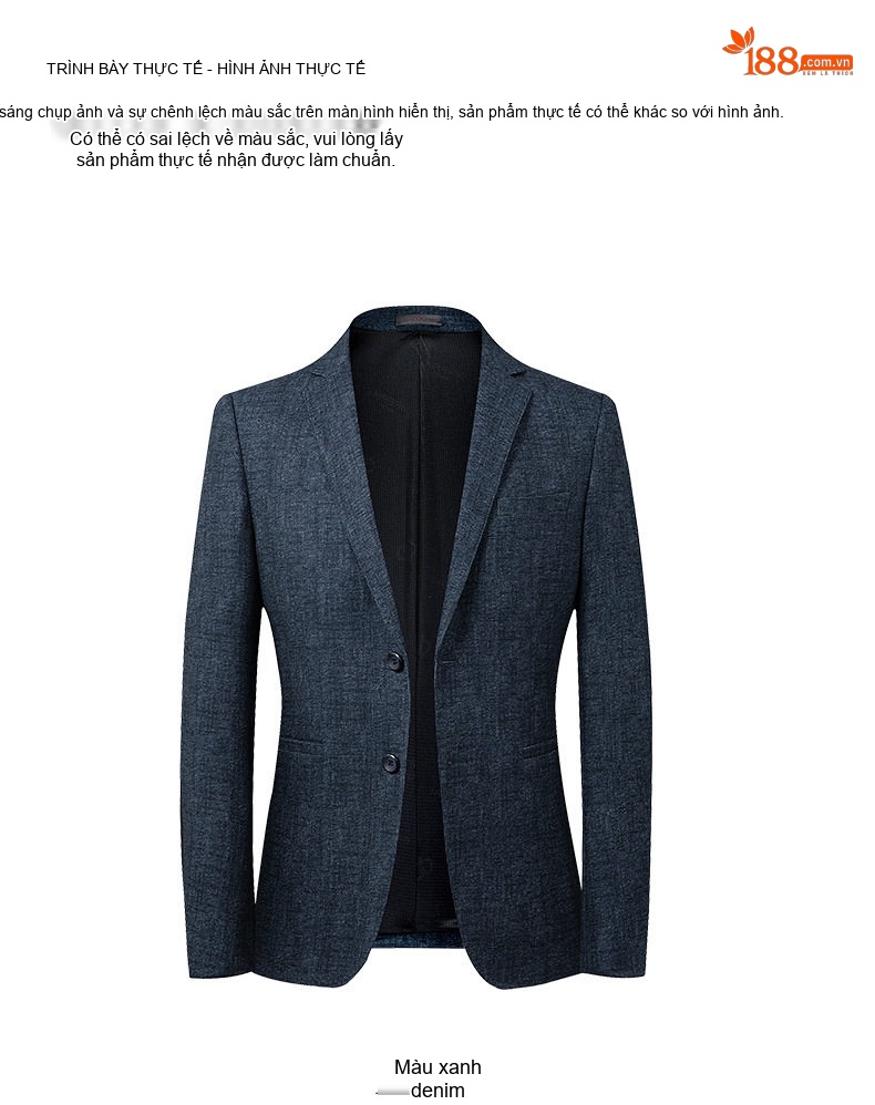 Áo Vest/Blazer Nam Co Giãn Phong Cách Hàn Quốc Màu Xanh Navy chi tiết 33