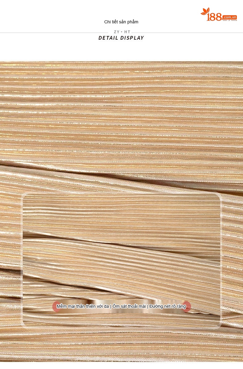 Váy liền thân Nữ Vải Nhung Tay Dài Cổ chữ V Phối Da PU Thiết Kế Eo Màu Vàng chi tiết 3