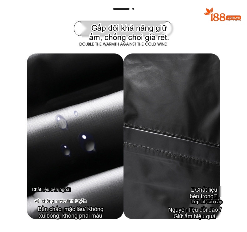 Áo Khoác Phao Nam Lót Lông Vũ Bề Mặt Da Bóng Dáng Ôm Có Mũ Trùm Đầu Màu Đen, Xám, Xanh Navy chi tiết 1