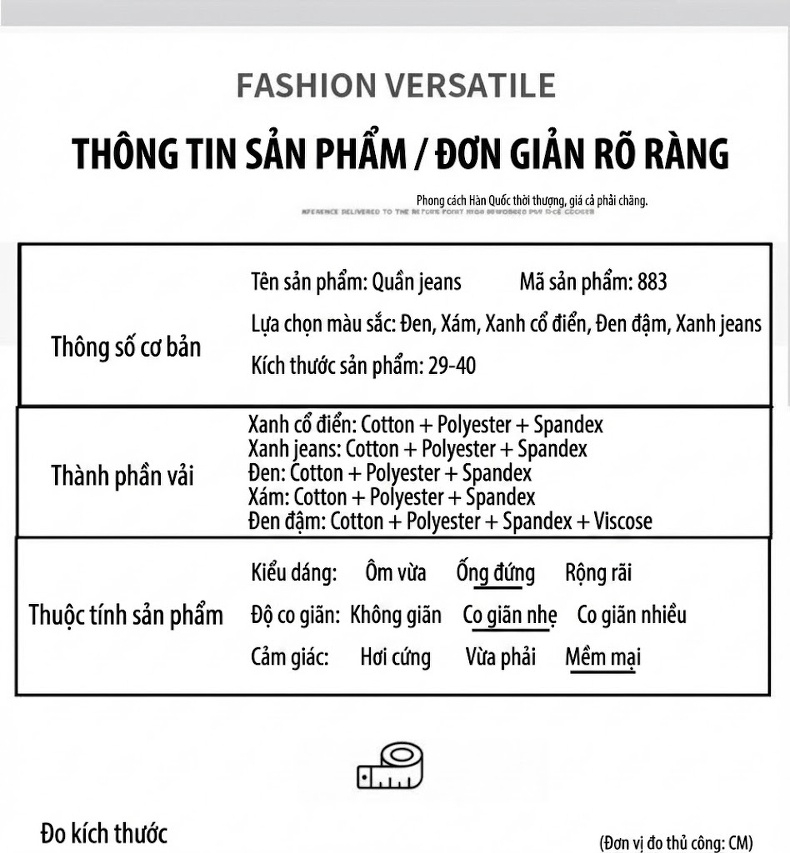 Quần Jean Nam Ống Đứng Dáng Rộng Thoải Mái Màu Xanh Đậm, Xanh Nhạt, Đen chi tiết 14