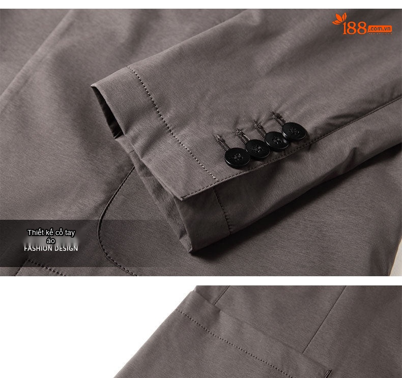 Áo Blazer Nam Mỏng Nhẹ Phong Cách Casual Màu Xám, Đen chi tiết 14