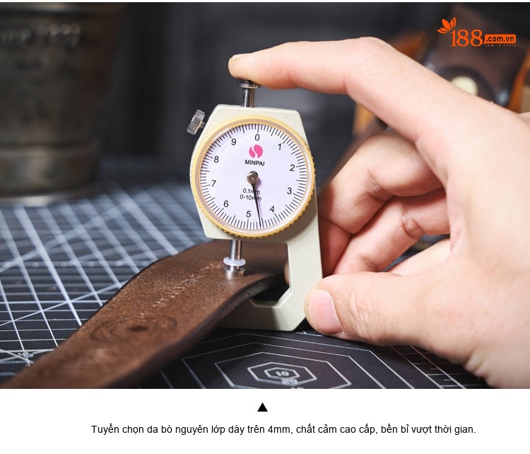 Thắt Lưng Nam Da Bò Nguyên Tấm Khóa Đồng Phong Cách Retro Màu Nâu chi tiết 18