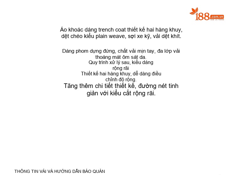 Áo Khoác Gió Nam Thu Đông Phong Cách Anh Quốc Dáng Ôm Vừa Vặn Hai Hàng Khuy Màu Be, Đen chi tiết 2