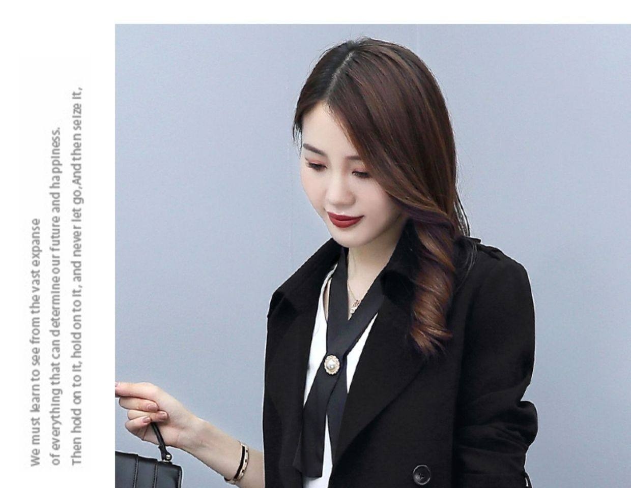 Áo Khoác Gió Nữ Dáng Ngắn Thiết Kế Thanh Lịch Màu Be chi tiết 28