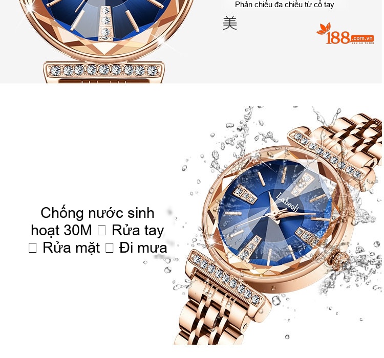 Đồng Hồ Nữ Labaoli Dây Kim Loại Mặt Đá Thạch Anh Chống Nước Màu Vàng Hồng, Bạc, Xanh Lá, Xanh Dương... chi tiết 20