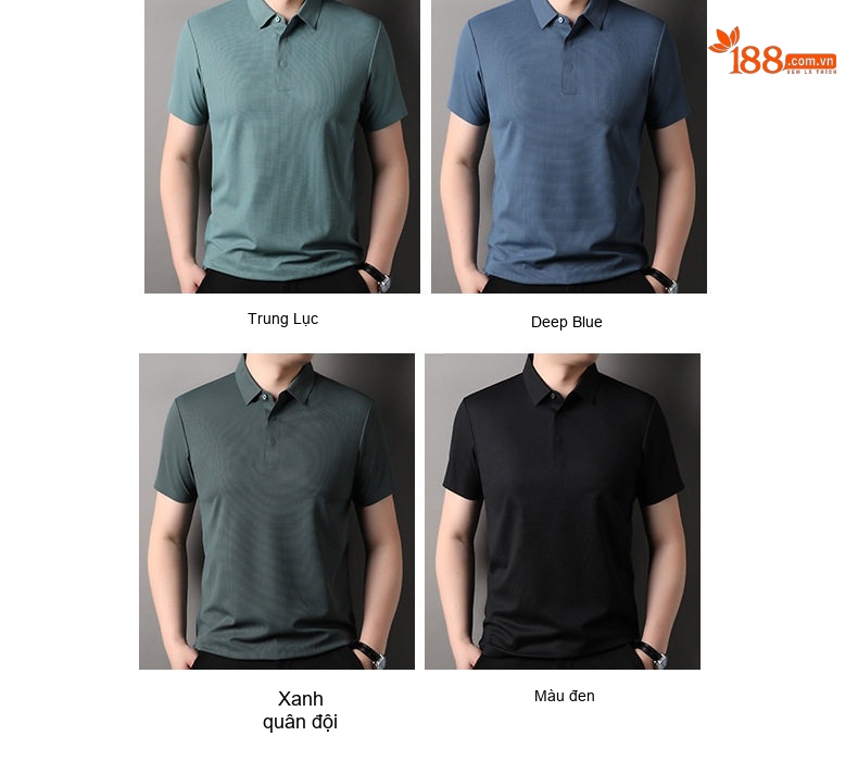 Áo Polo Nam Tay Ngắn Cổ Bẻ Màu Xanh Dương, Trắng, Hồng, Xám... chi tiết 3