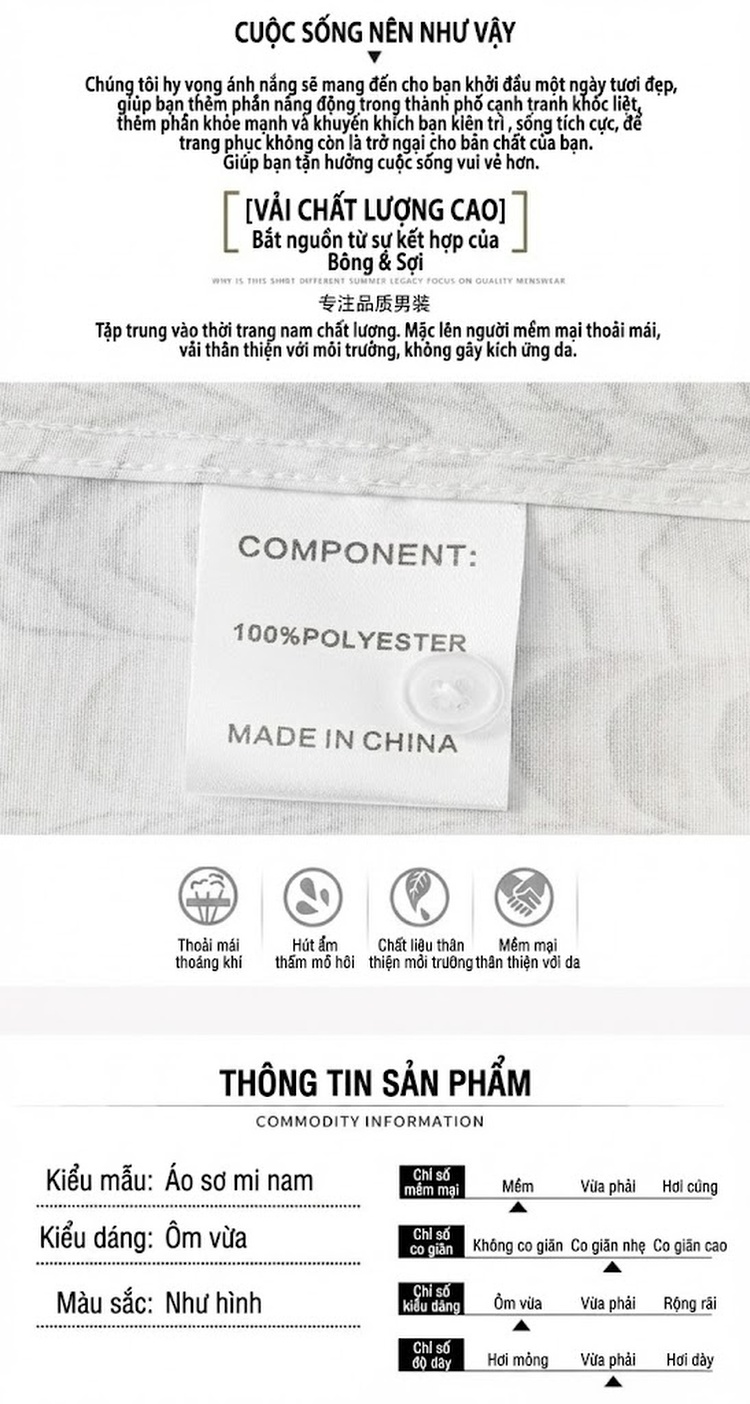 Áo Sơ Mi Dài Tay Nam Họa Tiết Da Rắn Chống Nhăn Màu Trắng, Nâu chi tiết 3